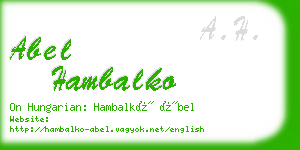 abel hambalko business card